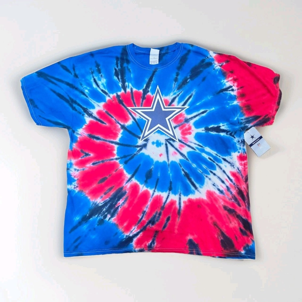 Dallas Cowboys NFL Tie Dye T Shirt Mens 2XL Colortone Red Blue Star Logo New